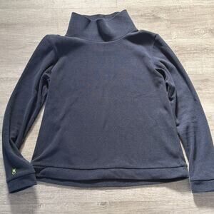 Dudley Stephens Park Slope Turtleneck Pullover Terry Fleece Navy Blue Size M